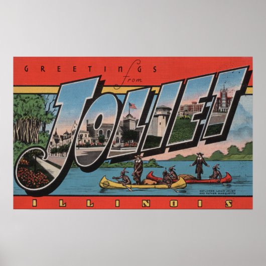 Joliet, Illinois - Große Buchstabenszenen Poster (Vorne)
