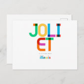 Joliet Illinois Mitte Jahrhundert, Pop Art, Postkarte (Vorne/Hinten)