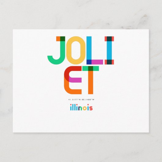 Joliet Illinois Mitte Jahrhundert, Pop Art, Postkarte (Vorderseite)