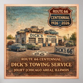 Joliet Illinois Route 66 Abschleppdienst Poster (Vorne)