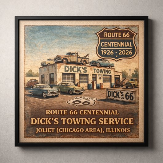 Joliet Illinois Route 66 Abschleppdienst Poster