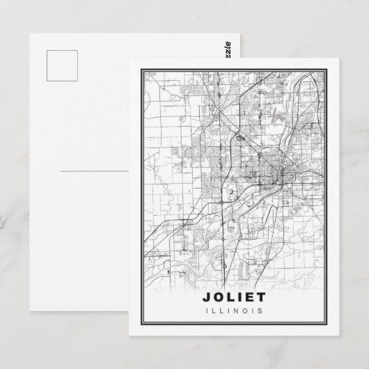 Joliet Map Postkarte (Vorne/Hinten)
