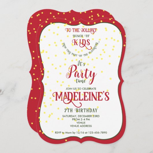 Jolliest Bunch Kids Funny Birthday Party Einladung (Vorne/Hinten)