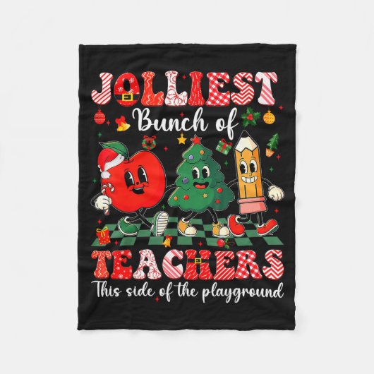 Jolliest Bunch Of Teachers Christmas Xmas Teacher Fleecedecke (Vorderseite)