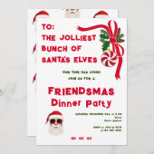 Jolliest Bunch Weihnachtsurlaub Friendsmas Party Einladung (Vorne/Hinten)