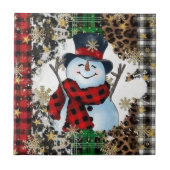 Jolly 3D Snowman Keramik Tiles Fliese (Vorderseite)