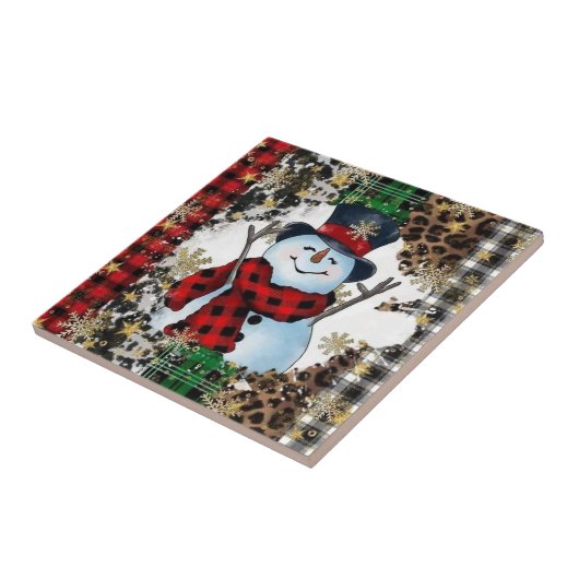Jolly 3D Snowman Keramik Tiles Fliese (Seite)