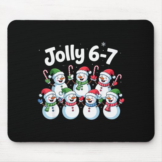 Jolly 6 7 Six Seven Meme Christmas Women Men Kids Mousepad (Vorne)