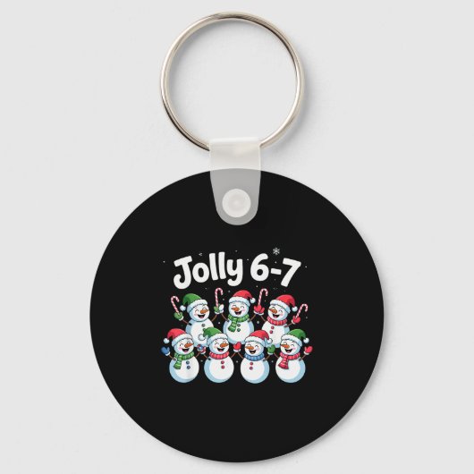 Jolly 6 7 Six Seven Meme Christmas Women Men Kids Schlüsselanhänger (Vorderseite)