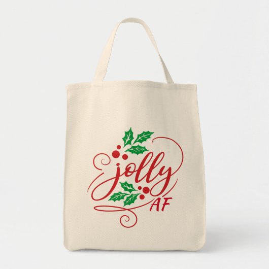 Jolly AF Christmas Holly Sarcastic Spaß Tragetasche (Vorne)