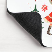 Jolly Af Christmas Retro 50s Cute Girl And Deer Vi Mousepad (Ecke)