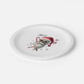 Jolly Af Christmas Skull Santa Hat Happy Xmas Holi Pappteller (Schrägansicht)