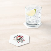 Jolly Af Christmas Skull Santa Hat Happy Xmas Holi Untersetzer (Vor Ort)