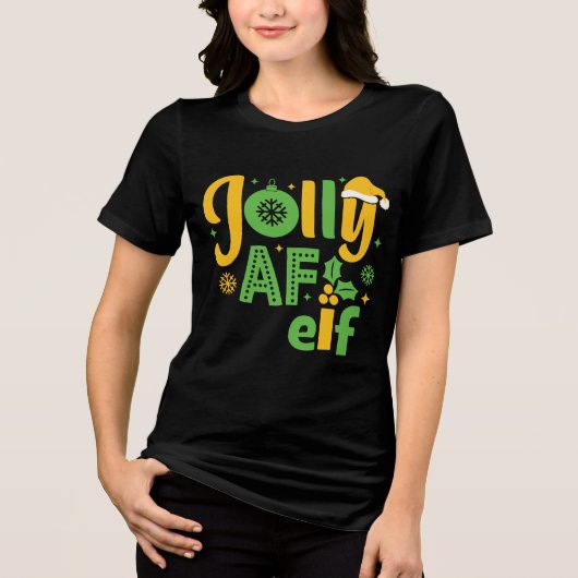 Jolly AF Elf Tri-Blend Shirt (Vorderseite)
