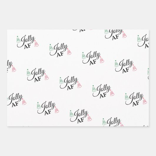 Jolly AF Funny Christmas Set Wrapping Paper Sheets Geschenkpapier Set (Vorderseite 2)