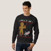 Jolly AF Gingerbread Man Body Builder Ugly Christm Sweatshirt (Vorne ganz)