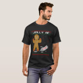 Jolly Af Gingerbread Man Body Builder Ugly Christm T-Shirt (Vorne ganz)