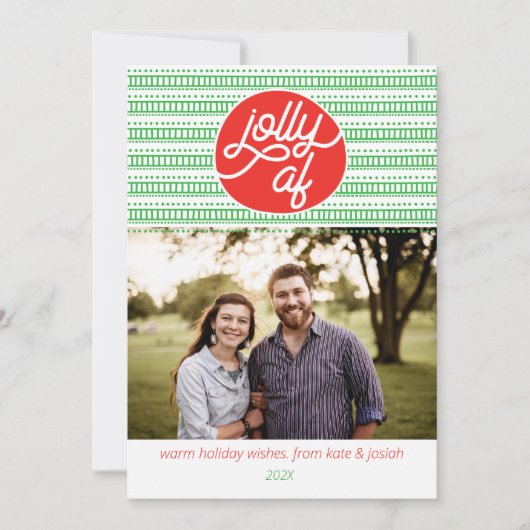 Jolly AF Holiday Foto Card Feiertagskarte (Vorderseite)