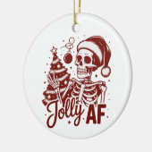 Jolly Af Skeleton Snarky Christmas Sarcastic Funny Keramik Ornament (Links)