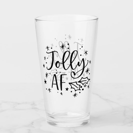 Jolly AF | Spaß Weihnachten trinken Spaß Glas (Vorderseite)