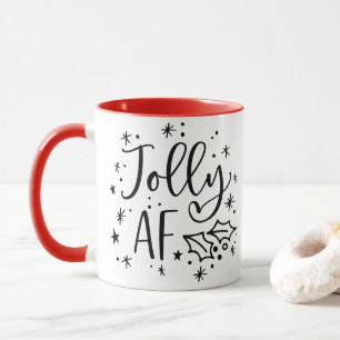 Jolly AF   Spaß Weihnachten trinken Spaß Tasse