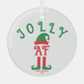 Jolly AF - Weihnachtsschmuck, Helferelf des Weihna Ornament Aus Glas (Vorderseite)