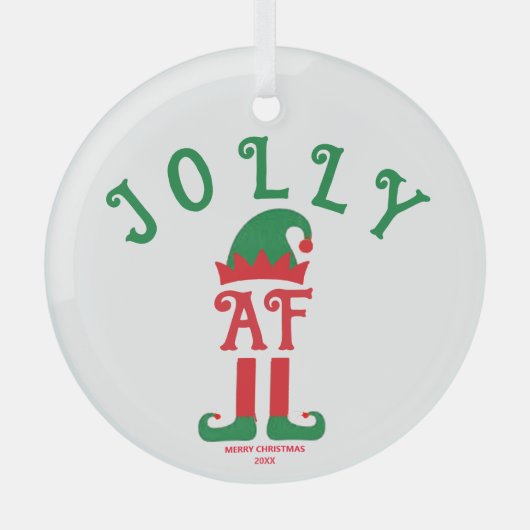 Jolly AF - Weihnachtsschmuck, Helferelf des Weihna Ornament Aus Glas (Vorderseite)