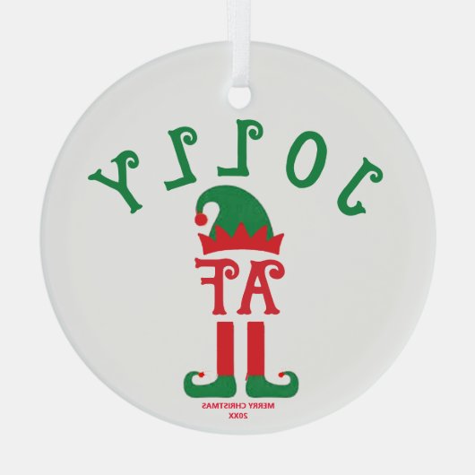 Jolly AF - Weihnachtsschmuck, Helferelf des Weihna Ornament Aus Glas (Rückseite)