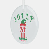 Jolly AF - Weihnachtsschmuck, Helferelf des Weihna Ornament Aus Glas (Vorderseite links)