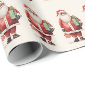 Jolly African American Santa mit Geschenken Geschenkpapier (Rolleneckpunkt)