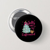 Jolly &amp; Caffeinated Coffee Coquette Bow Xmas T Button (Vorne & Hinten)