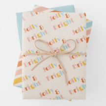 Jolly and Bright Colorful Retro Streifen Weihnacht