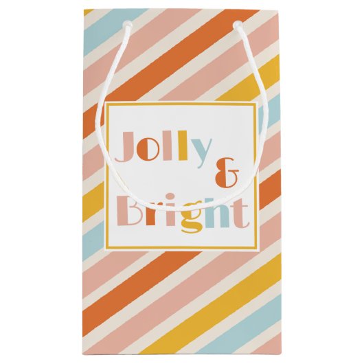 Jolly and Bright Fun Bold Stripes Weihnachten Kleine Geschenktüte (Rückseite)