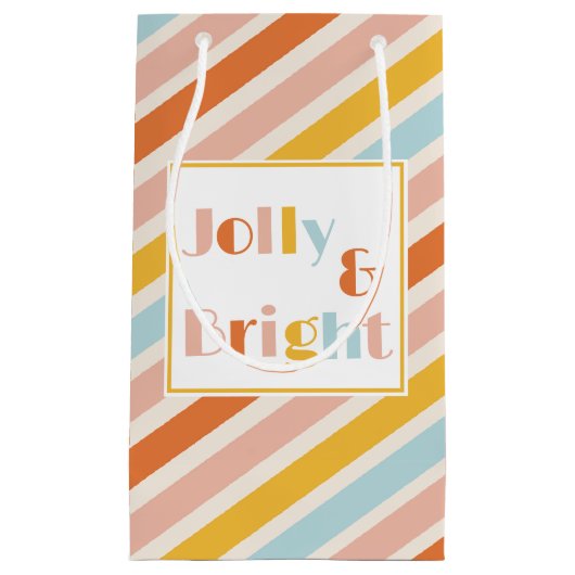 Jolly and Bright Fun Bold Stripes Weihnachten Kleine Geschenktüte (Vorderseite)