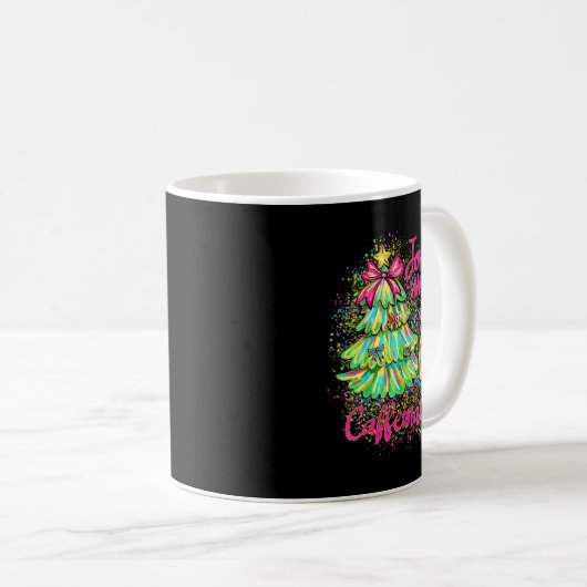 Jolly And Caffeinated Christmas Tree Coquette Bow  Kaffeetasse (VorderseiteRechts)