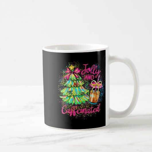 Jolly And Caffeinated Christmas Tree Coquette Bow  Kaffeetasse (Rechts)