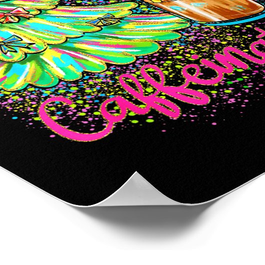 Jolly And Caffeinated Christmas Tree Coquette Bow  Poster (Ecke)