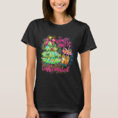Jolly And Caffeinated Christmas Tree Coquette Bow T-Shirt (Vorderseite)