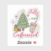 Jolly and Caffeinated Holiday Stickers Aufkleber (Blatt)