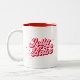 Jolly Babe Trendy Pink Weihnachts-Schriftart Zweifarbige Tasse