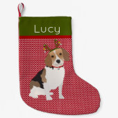 Jolly Beagle Personalisiert Kleiner Weihnachtsstrumpf (Vorderseite)
