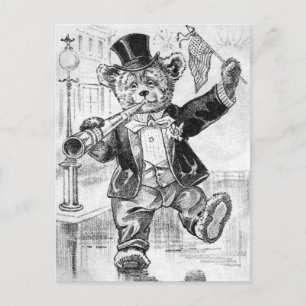 Jolly Bear Jerry - Buchstabe J - Vintage-Teddybär Postkarte