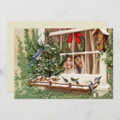 Jolly Birds Christmas Holiday Card Feiertagskarte (Vorne/Hinten)