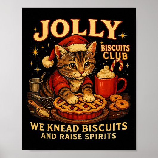 Jolly Biscuits Club We Knead Cat Xmas Poster (Vorne)