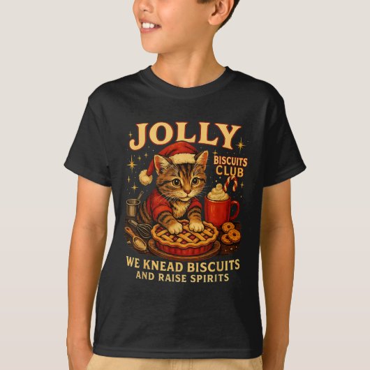 Jolly Biscuits Club We Knead Cat Xmas T-Shirt (Vorderseite)