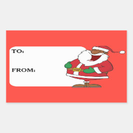 Jolly Black Saint Nicholas Gift Tag Sticker