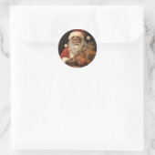 Jolly Black Santa: Feierliche Weihnachtsgrüße Runder Aufkleber (Tasche)