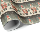 Jolly Black Santa mit Cat Geschenkpapier (Rolleneckpunkt)