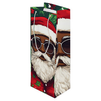 Jolly Black Santa Weihnachtsgeschenktasche Geschenktüte Für Weinflaschen