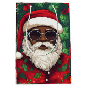 Jolly Black Santa Weihnachtsgeschenktasche Mittlere Geschenktüte (Vorderseite)